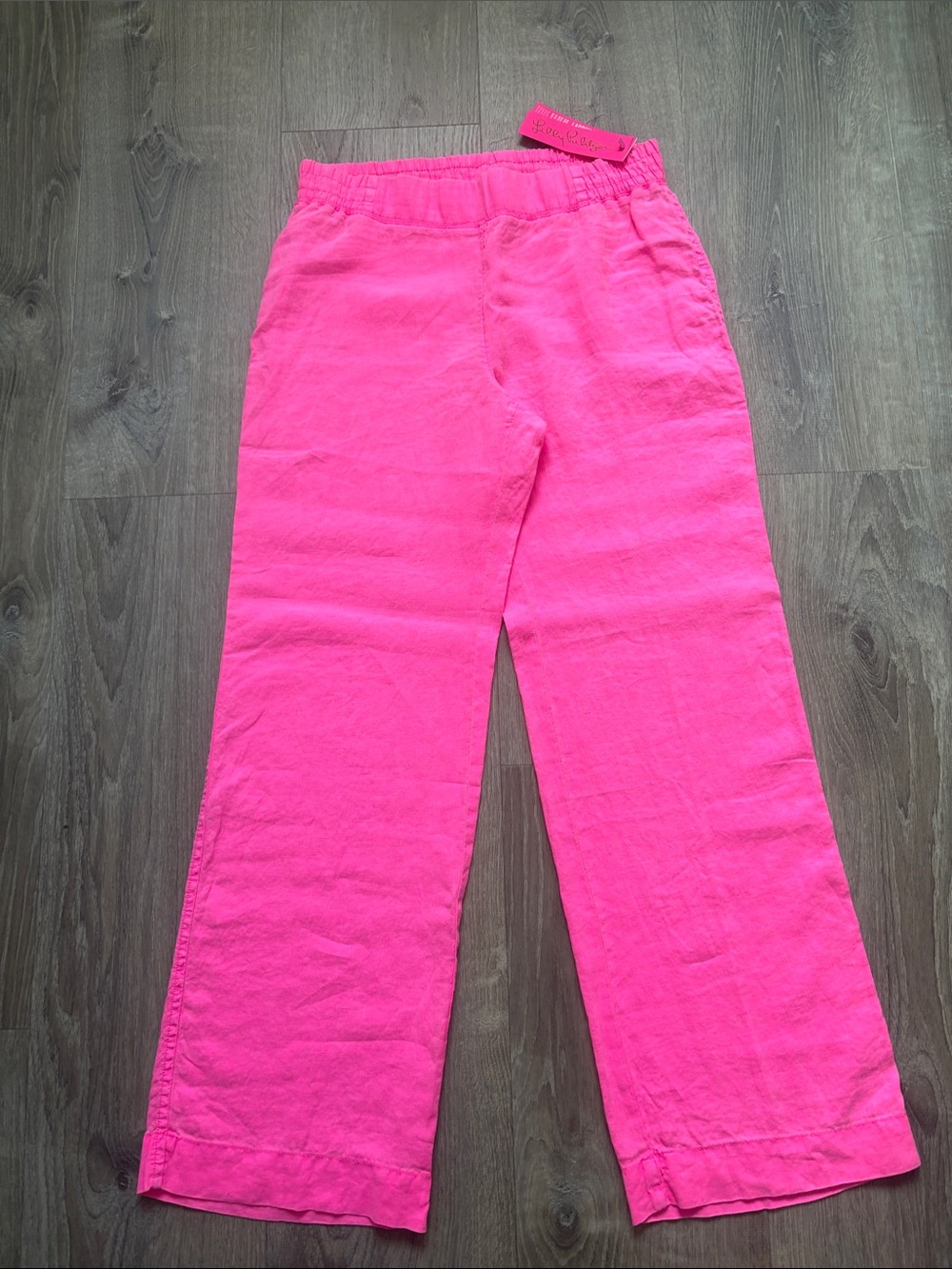 NWT LIlly Pulitzer linen Pink Wide-Leg Pants